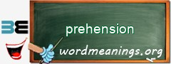 WordMeaning blackboard for prehension